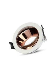 Raccordo GU10 bianco+oro rosa rotondo VT-872