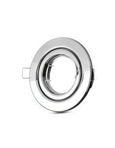 Custodia GU10 rotonda mobile cromata