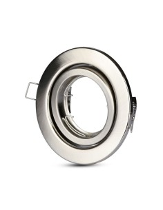 Alloggiamento GU10 rotondo mobile in nichel satinato