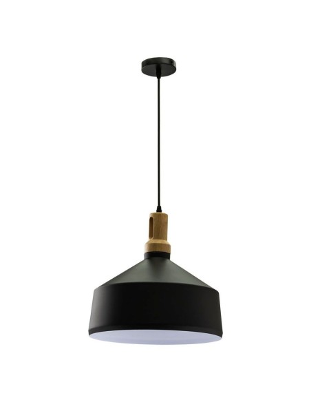 Lampada a sospensione moderna con piano in legno nero