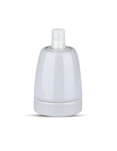 Portalampada in porcellana grigio