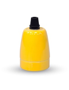 Portalampada in porcellana giallo