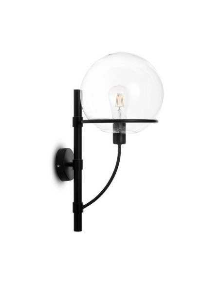 Lampada da Parete a Forma di Globo in Vetro Trasparente D 210mm