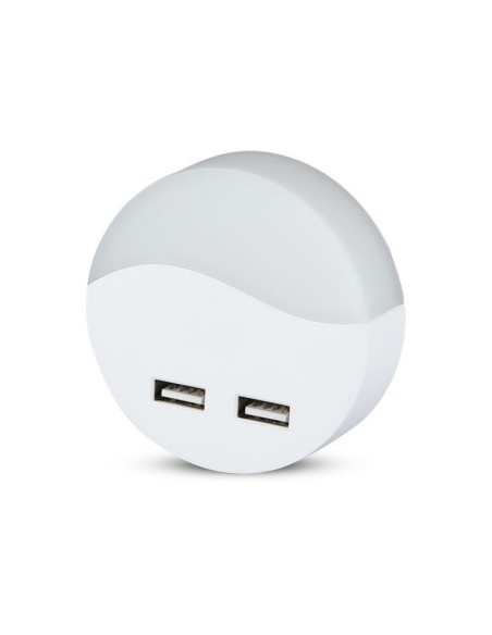 Luce notturna a LED con USB rotonda 3000K