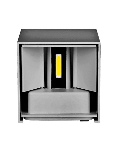 Lampada LED da Muro Quadrata Doppio LED COB 5W 140LM/W Colore Grigio Satinato Fascio Luminoso Regolabile 3000K IP65-preview 6815