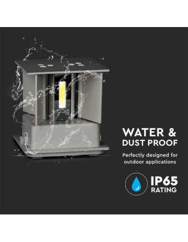 Lampada LED da Muro Quadrata Doppio LED COB 5W 140LM/W Colore Grigio Satinato Fascio Luminoso Regolabile 3000K IP65-preview 6817