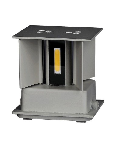 Lampada LED da Muro Quadrata Doppio LED COB 5W 140LM/W Colore Grigio Satinato Fascio Luminoso Regolabile 3000K IP65-preview 6821