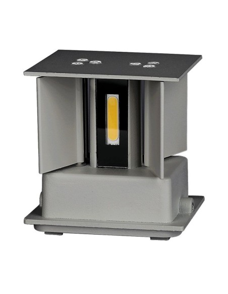 Lampada LED da Muro Quadrata Doppio LED COB 5W 140LM/W Colore Grigio Satinato Fascio Luminoso Regolabile 4000K IP65-preview 6852