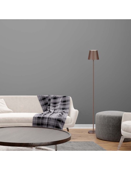 Piantana LED 4W Colore Corten in Alluminio con Touch Dimmerabile Altezza regolabile 3in1 3000K IP54-prodotto in ambiente