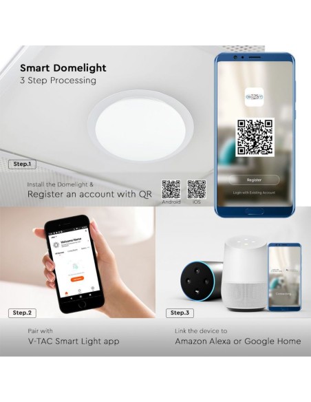 Plafoniera LED Rotonda 60W 3 in 1 Effetto Stellato Compatibile con Google Home e Amazon Alexa Dimmerabile-preview 1844