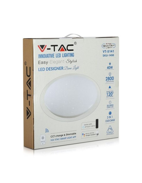 Plafoniera LED Rotonda 60W 3 in 1 Effetto Stellato Compatibile con Google Home e Amazon Alexa Dimmerabile-preview 1848