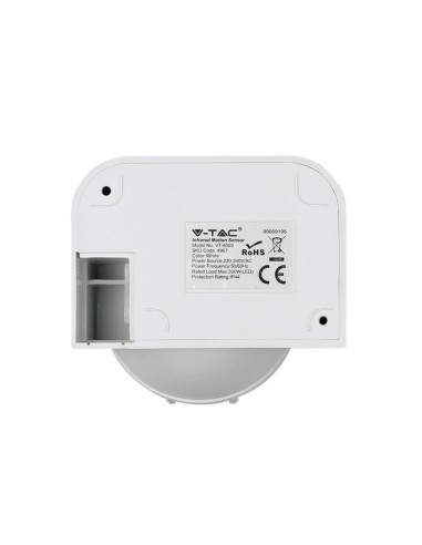 Sensore di Movimento a Infrarossi 180 gradi Montaggio a Plafone Orientabile Colore Bianco (Max 300W) IP44-preview 3021