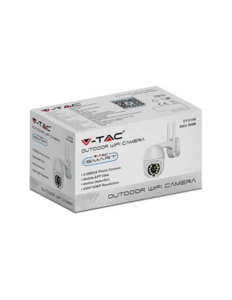 Camera di Videosorveglianza da Esterno 3MP IP WiFi Orientabile PTZ Visione Notturna e Sensori di Movimento-preview310