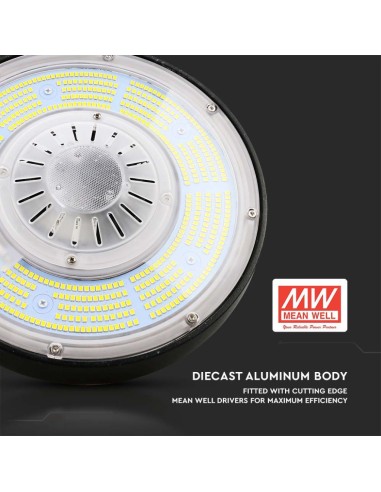 Campana Industriale LED 100W 185LM/W UFO con Driver MeanWell 110 gradi 4000K IP65 Dimmerabile ( 1-10V )-preview 3923
