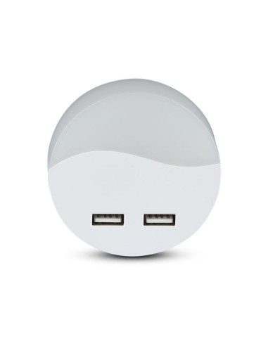 Faretto LED Chip Samsung Segnapasso Notturno Rotondo 0 45W con Sensore Crepuscolare e USB Colore Bianco-preview93