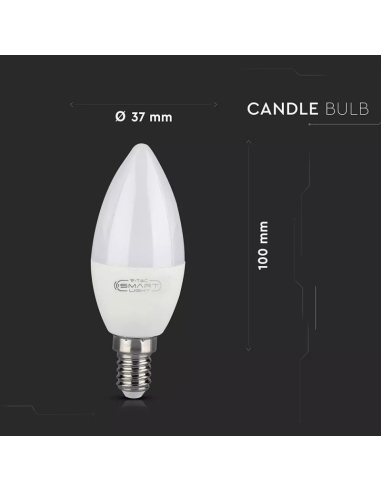 Lampadina LED E14 4 5W a Candela Compatibile con Google Home e Amazon Alexa Tramite App V-Tac Smart RGB-preview57