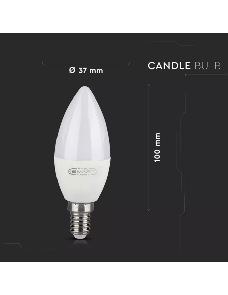 Lampadina LED E14 4 5W a Candela Compatibile con Google Home e Amazon Alexa Tramite App V-Tac Smart RGB-preview57