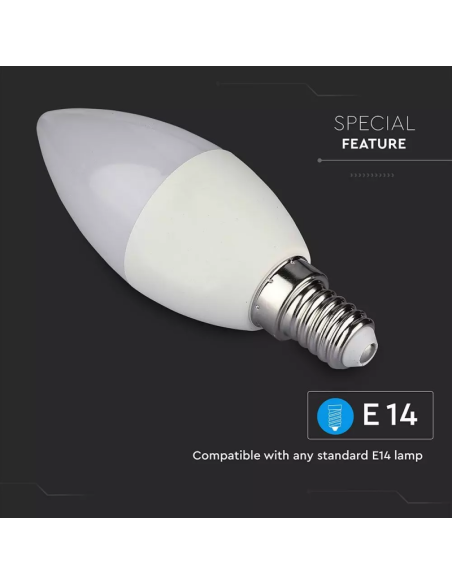 Lampadina LED E14 4 5W a Candela Compatibile con Google Home e Amazon Alexa Tramite App V-Tac Smart RGB-preview62