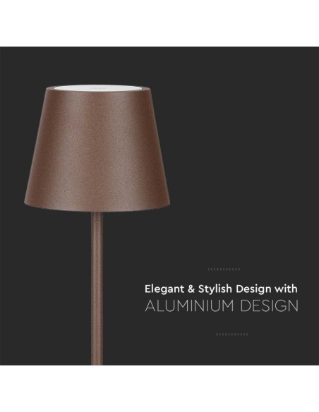 Piantana LED 4W Colore Corten in Alluminio con Touch Dimmerabile Altezza regolabile 3in1 3000K IP54-preview 3550