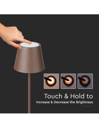 Piantana LED 4W Colore Corten in Alluminio con Touch Dimmerabile Altezza regolabile 3in1 3000K IP54-preview 3551