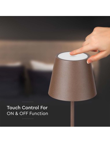 Piantana LED 4W Colore Corten in Alluminio con Touch Dimmerabile Altezza regolabile 3in1 3000K IP54-preview 3552