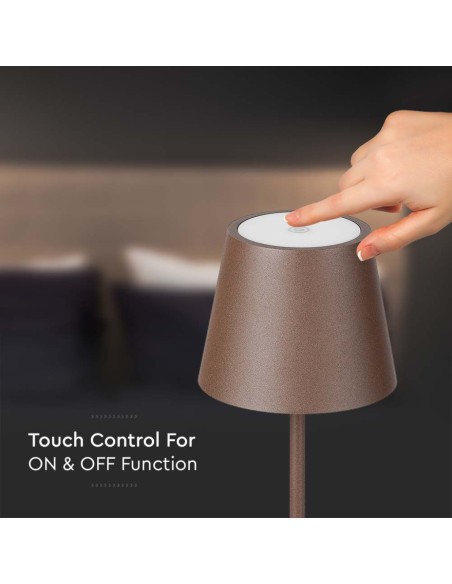 Piantana LED 4W Colore Corten in Alluminio con Touch Dimmerabile Altezza regolabile 3in1 3000K IP54-preview 3552