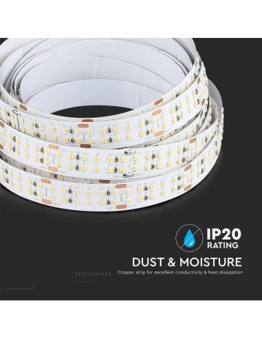 Strip LED SMD2216 30W/m 5m 360 LED/m con Connettore Jack 2.1 da 24V CRI maggiore 95 4000K IP20 14mm-preview 6628