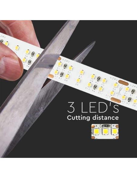Strip LED SMD2216 30W/m 5m 360 LED/m con Connettore Jack 2.1 da 24V CRI maggiore 95 4000K IP20 14mm-preview 6629