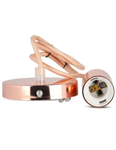 Lampadario LED in Alluminio Cromato a Specchio con Portalampada E27 (Max 60W) Colore Rosa Dorato-preview 2819