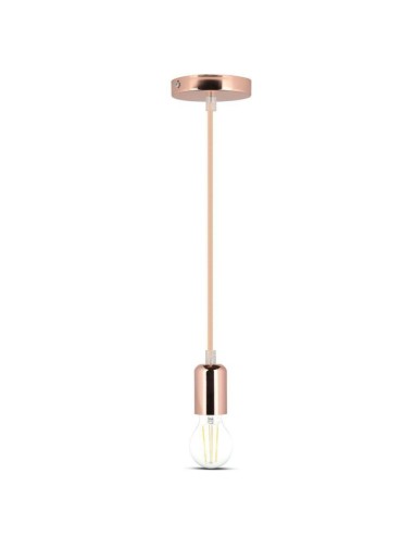 Lampadario LED in Alluminio Cromato a Specchio con Portalampada E27 (Max 60W) Colore Rosa Dorato-preview 2821