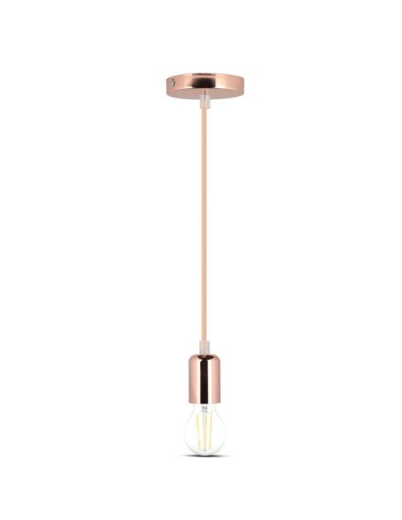 Lampadario LED in Alluminio Cromato a Specchio con Portalampada E27 (Max 60W) Colore Rosa Dorato-preview 2821