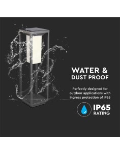 Paletto luminoso LED solare 2W Samsung Chip Corpo grigio 3000K 2