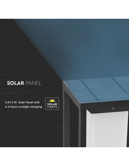 Lampada Solare LED Chip Samsung da Muro Esterno 2W Rettangolare Sensore di Movimento Crepuscolare-preview265