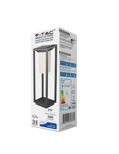 Lampada Solare LED Chip Samsung da Muro Esterno 2W Rettangolare Sensore di Movimento Crepuscolare-preview268