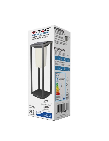 Lampada Solare LED Chip Samsung da Muro Esterno 2W Rettangolare Sensore di Movimento Crepuscolare-preview268