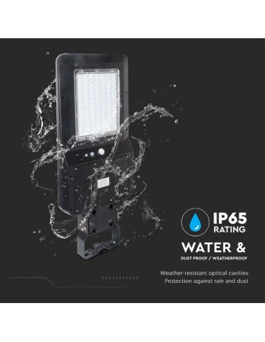 Armatura Stradale LED SMD 40W 120LM/W con Pannello Solare e Sensore PIR Colore Nero 4000K IP65-preview 3089