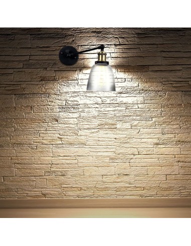 Lampada LED da Muro con Portalampada E27 (Max 60W) con Campana in Vetro d 140mm IP20-prodotto in ambiente