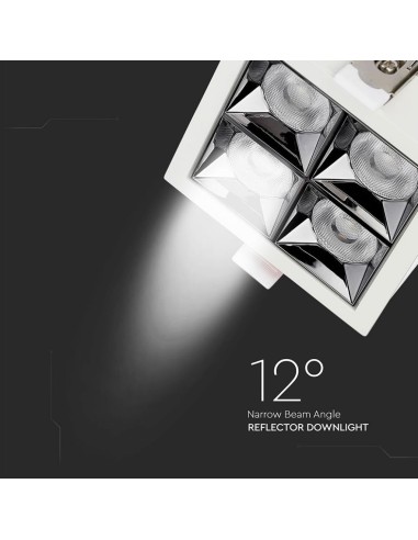 Faretto LED Chip Samsung da Incasso 16W (4*4W) UGR minore 19 12 gradi 2700K CRI maggiore 90-preview 1372