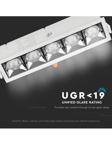 Faretto LED Chip Samsung da Incasso 20W (5*4W) UGR minore 19 12 gradi 5700K CRI maggiore 90-preview 1388