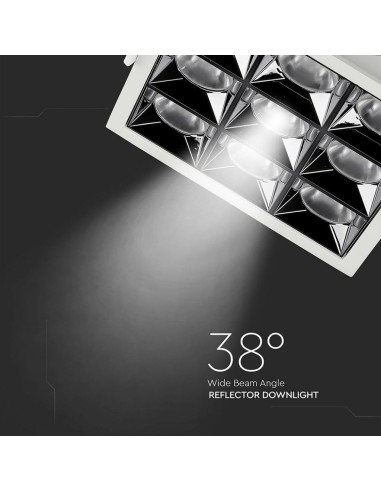 Faretto LED Chip Samsung da Incasso 36W (9*4W) UGR minore 19 36 gradi 5700K CRI maggiore 90-preview 1646