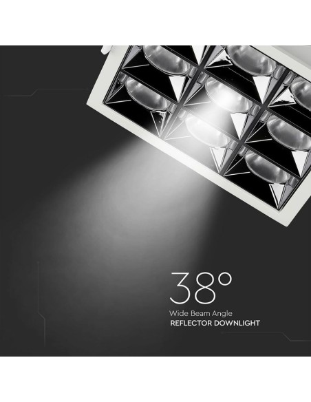 Faretto LED Chip Samsung da Incasso 36W (9*4W) UGR minore 19 36 gradi 5700K CRI maggiore 90-preview 1646