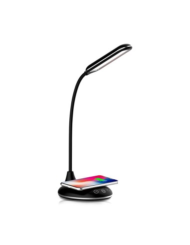 Lampada LED da Tavolo Rotonda 4W Multifunzione 3 in 1 con Caricatore Wireless Colore Nero-preview 7156