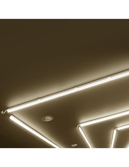 Plafoniera LED Chip Samsung Lineare 16W 120cm Raccordabile con Interruttore 4000K-prodotto in ambiente