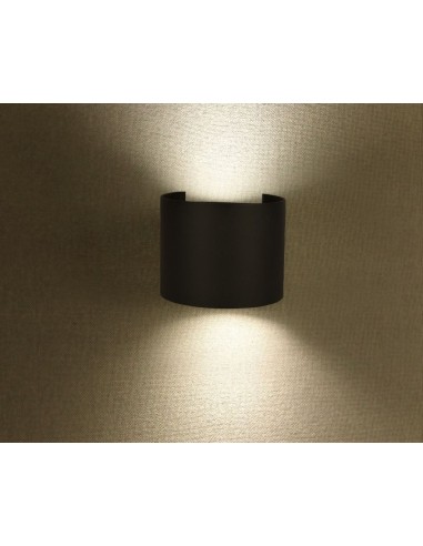 Lampada LED da Muro Arrotondata Doppio LED COB 5W 140LM/W Colore Nero Satinato-prodotto in ambiente
