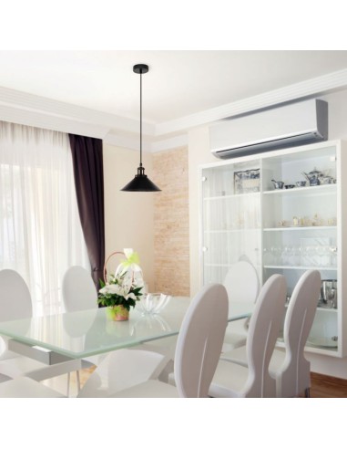 Lampadario LED a Campana in Metallo con Portalampada E27 (Max 60W) Colore Nero Opaco-preview 2765