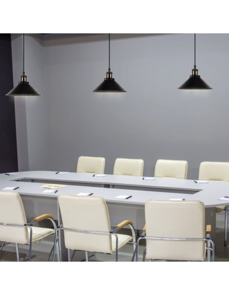 Lampadario LED a Campana in Metallo con Portalampada E27 (Max 60W) Colore Nero Opaco-preview 2767