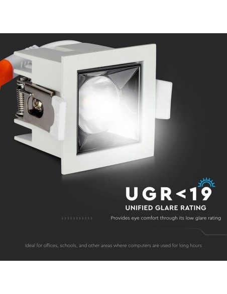 Faretto LED Chip Samsung da Incasso 4W UGR minore 19 12 gradi 5700K CRI maggiore 90-preview 1269