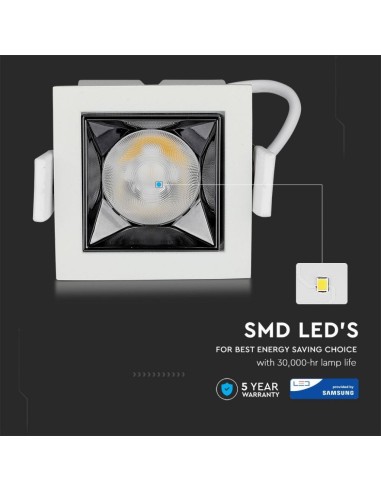 Faretto LED Chip Samsung da Incasso 4W UGR minore 19 12 gradi 5700K CRI maggiore 90-preview 1272