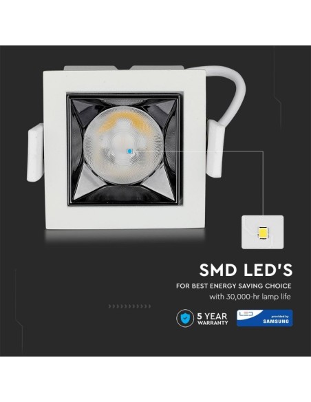 Faretto LED Chip Samsung da Incasso 4W UGR minore 19 12 gradi 5700K CRI maggiore 90-preview 1272