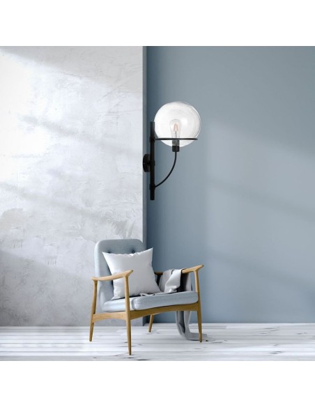 Lampada LED da Muro con Campana in Vetro Sferica e PortaLampada E27 (Max 60W) IP20-preview 2916